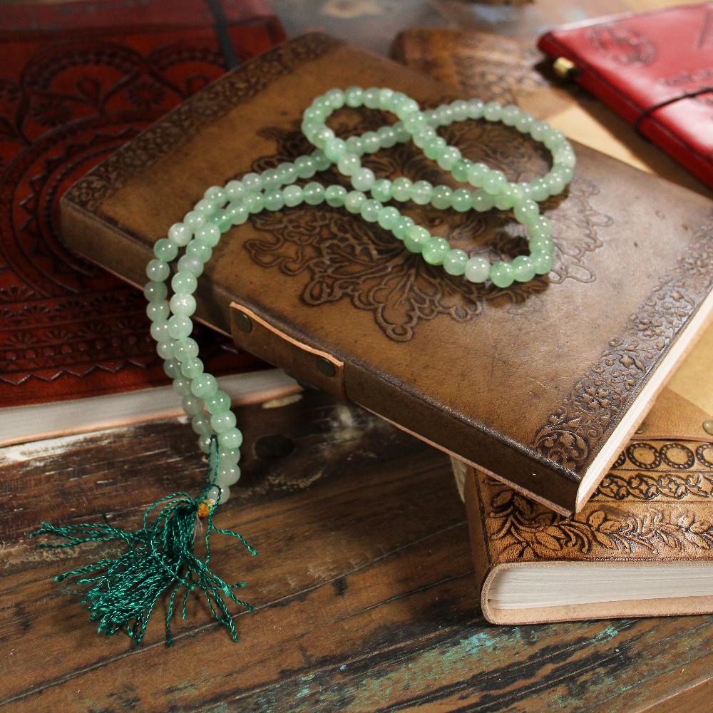 Ancient Wisdom 108 Bead Mala - Green Aventurine