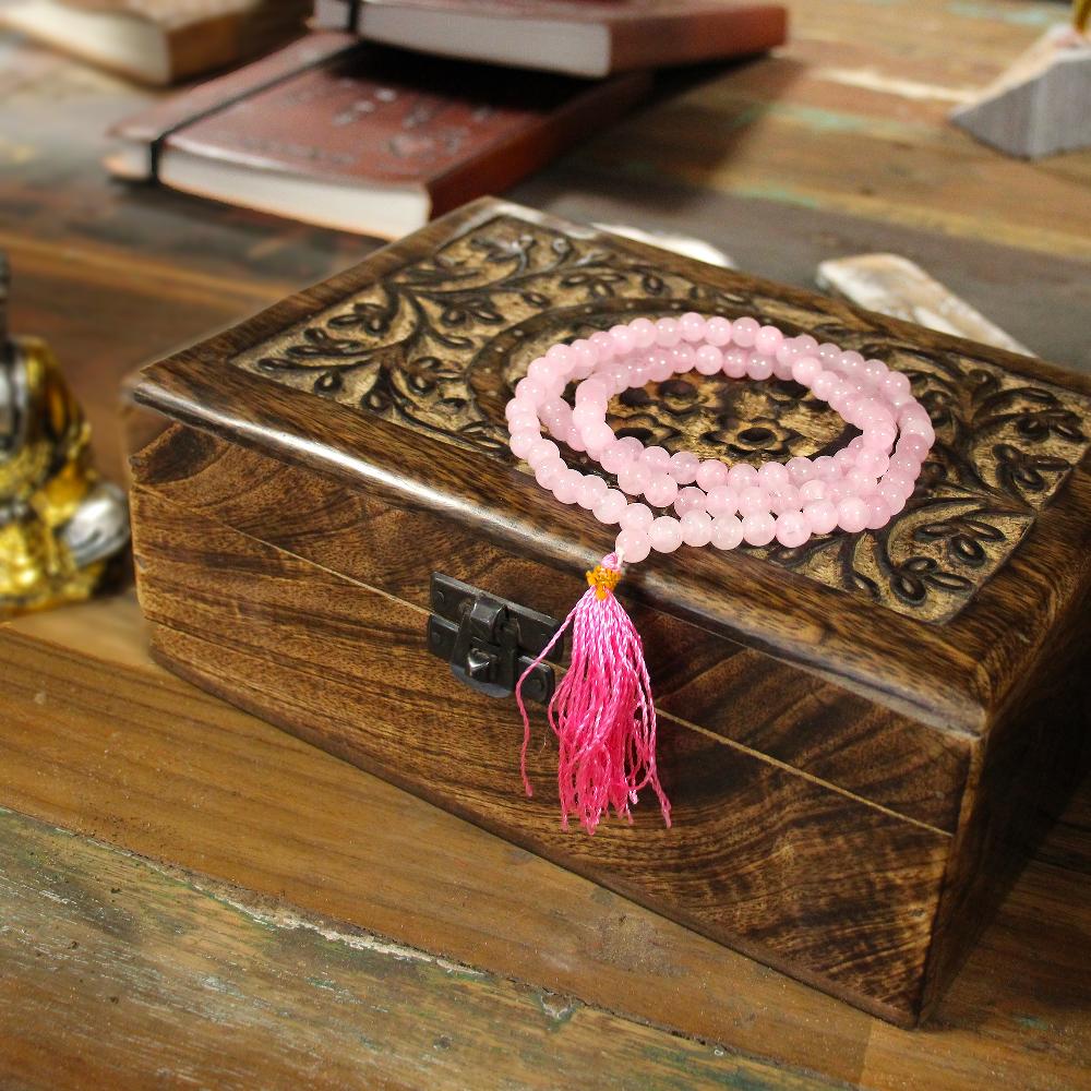 Ancient Wisdom 108 Bead Mala - Rose Quartz