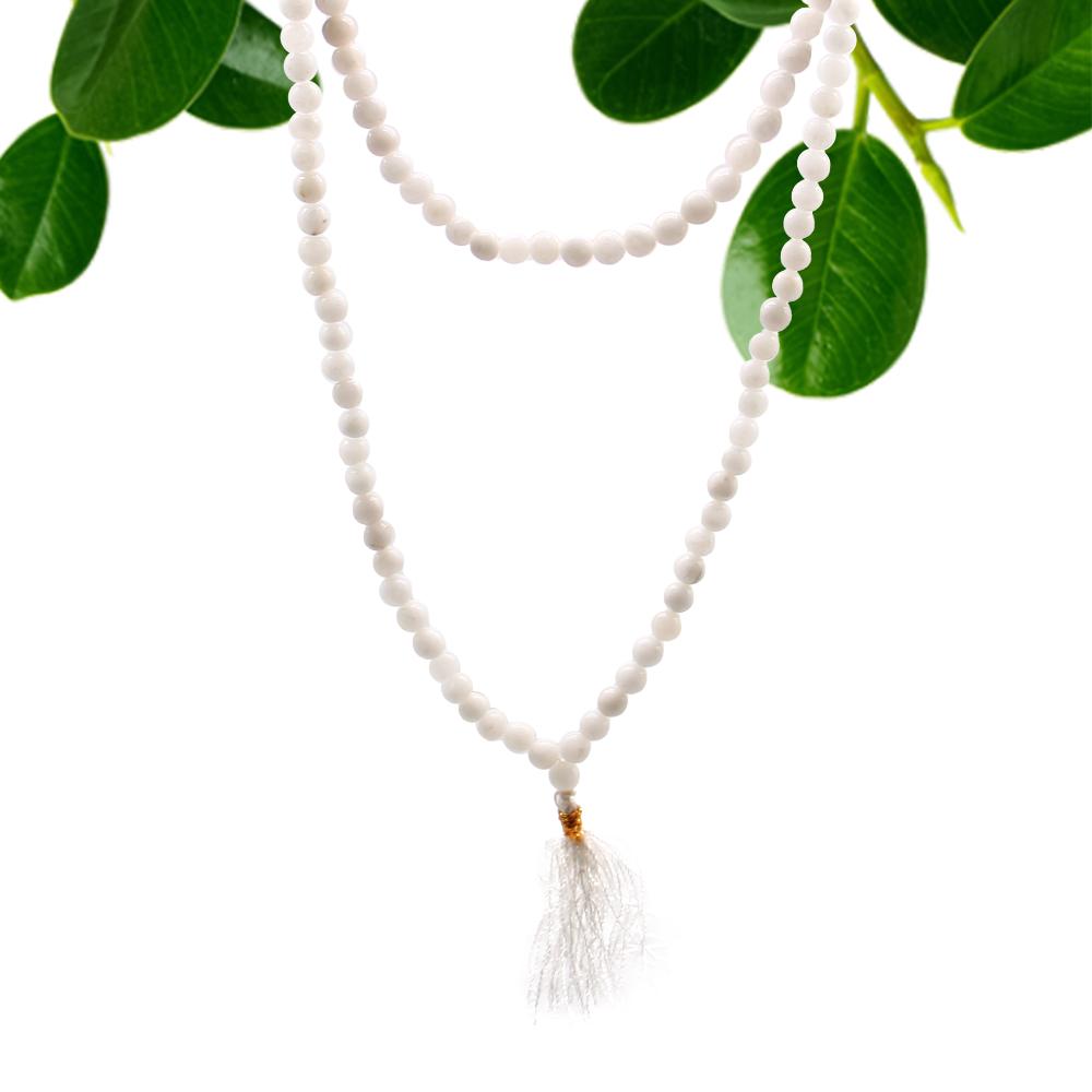 Ancient Wisdom 108 Bead Mala - White Quartz