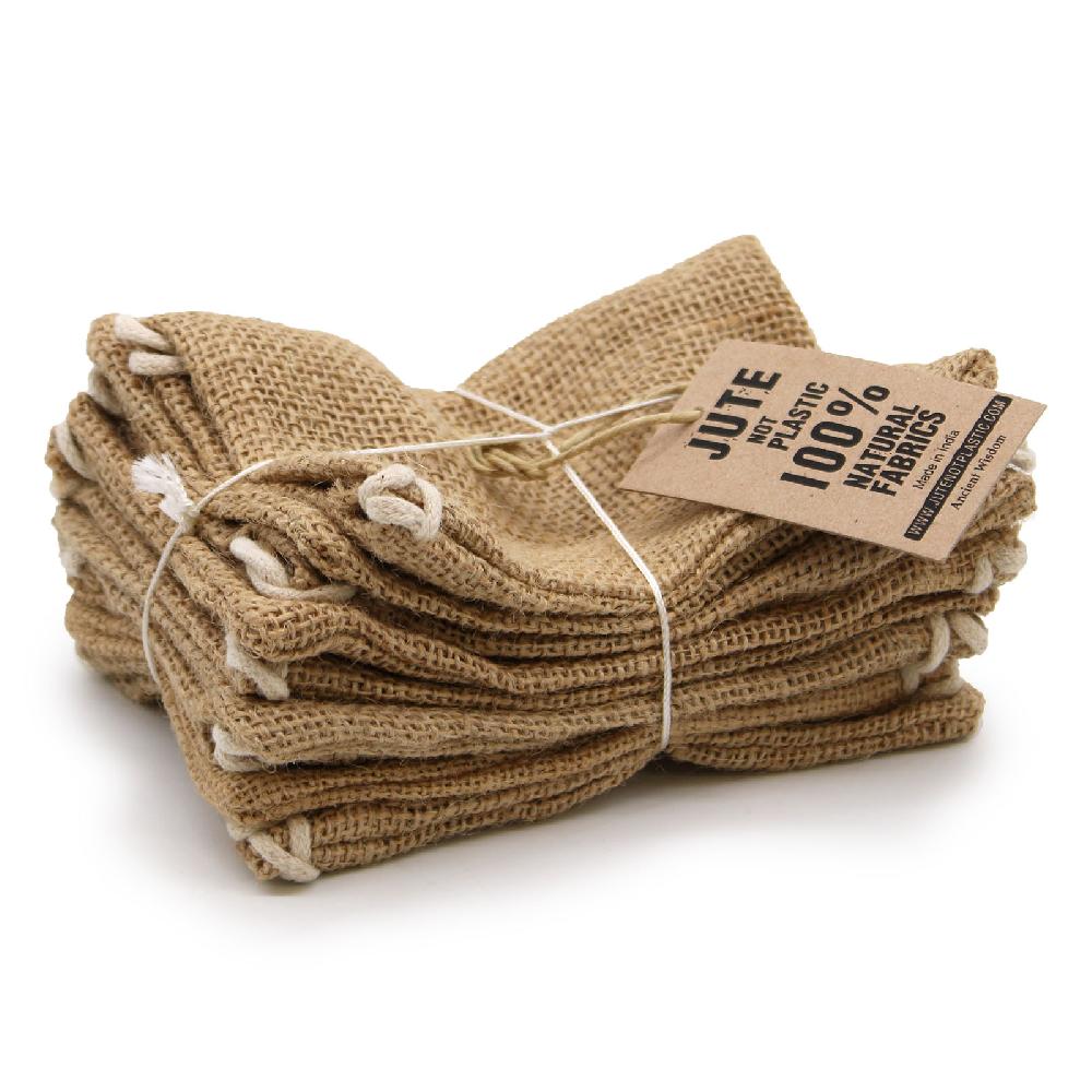ancient wisdom 10x Extra Small Jute Sack - 100x150mm