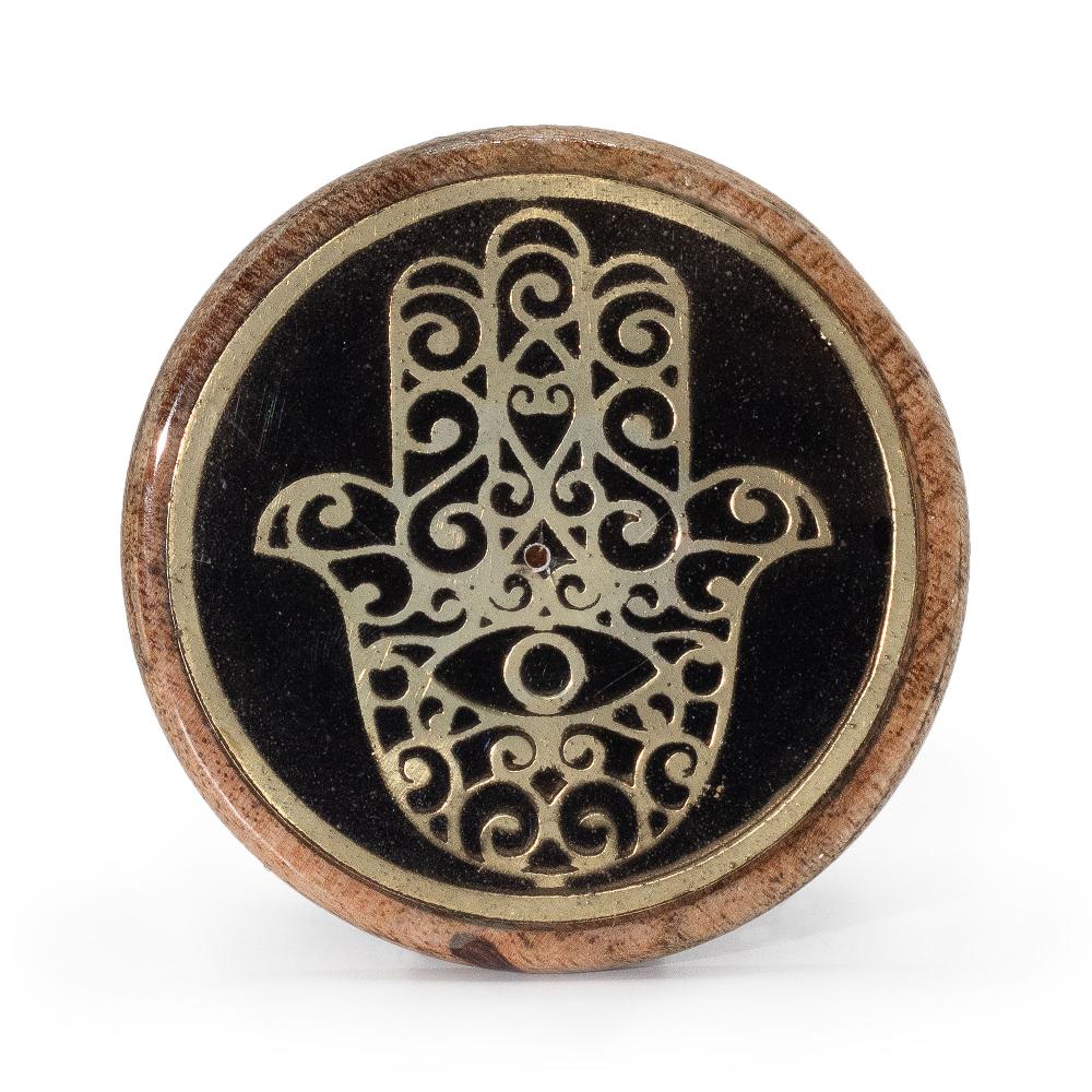 ancient wisdom 10x Gold & Black on Mango Wood - Hamsa