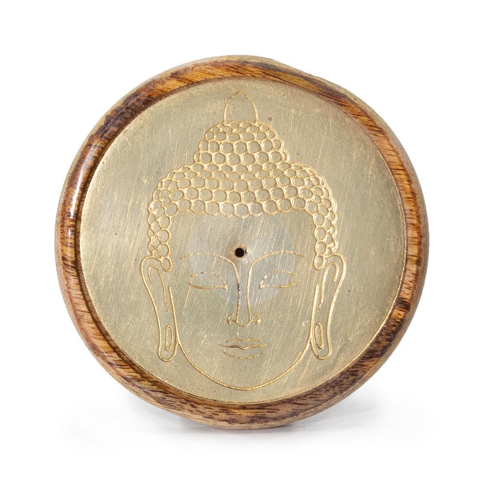 ancient wisdom 10x Gold on Mango Wood - Buddha Head
