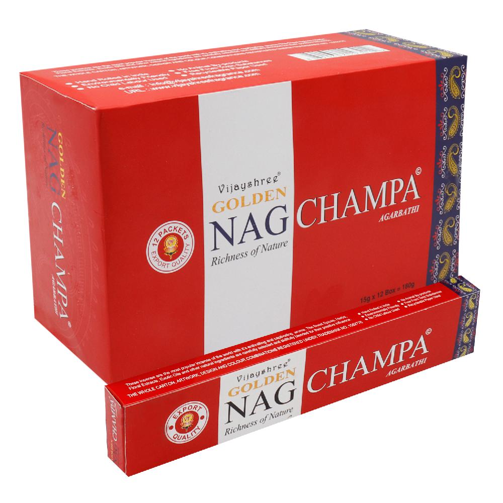 Ancient Wisdom 12x 15g Golden Nag - Champa Incense