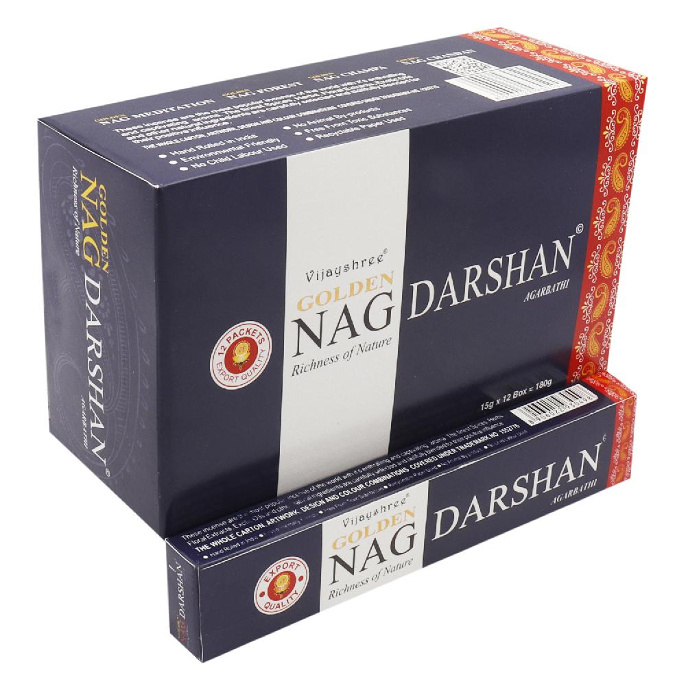 Ancient Wisdom 12x 15g Golden Nag - Darshan Incense