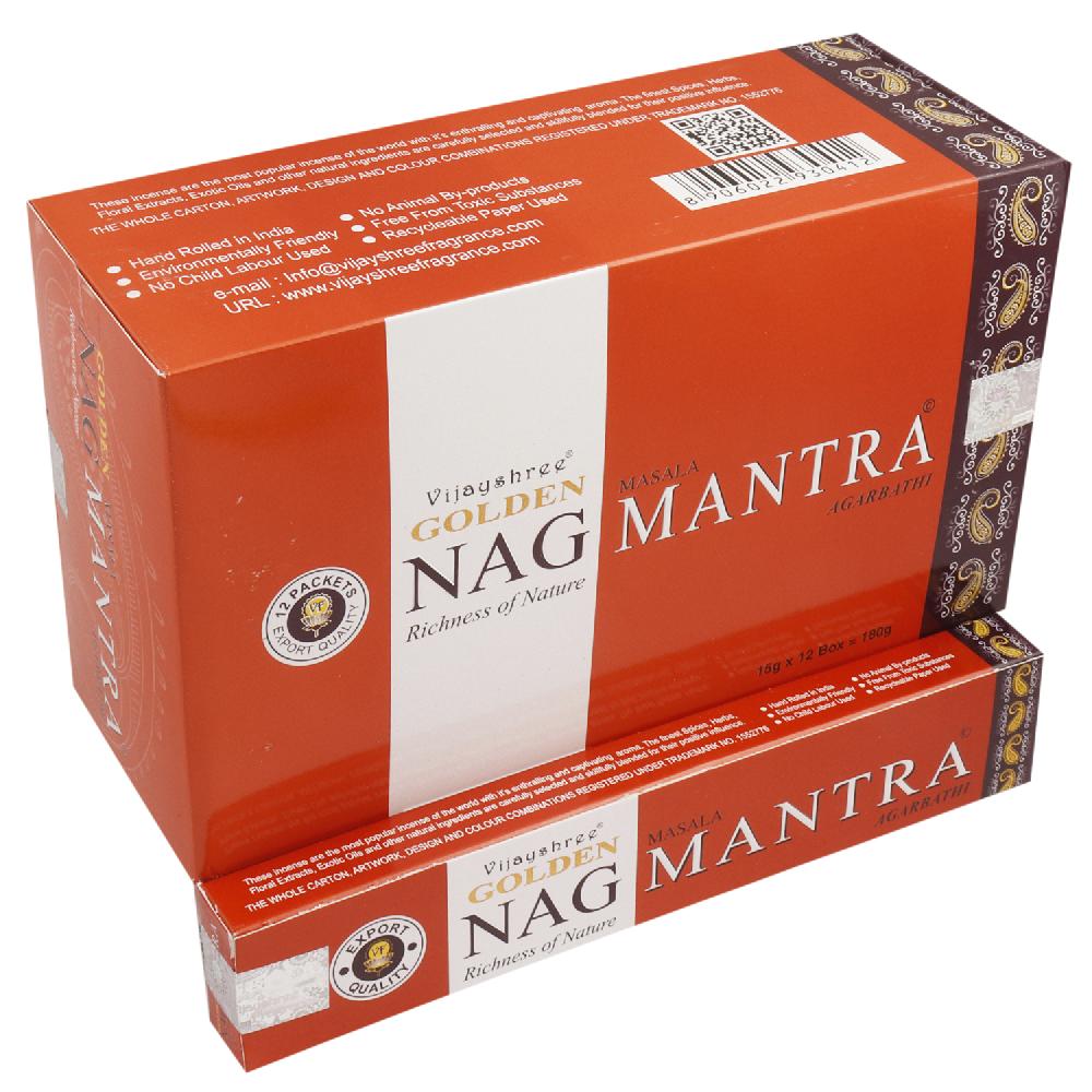 Ancient Wisdom 12x 15g Golden Nag - Mantra Incense