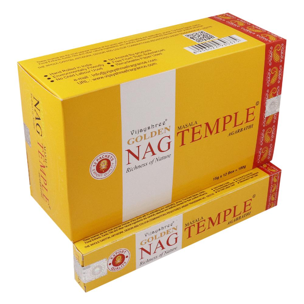 Ancient Wisdom 12x 15g Golden Nag - Temple Incense