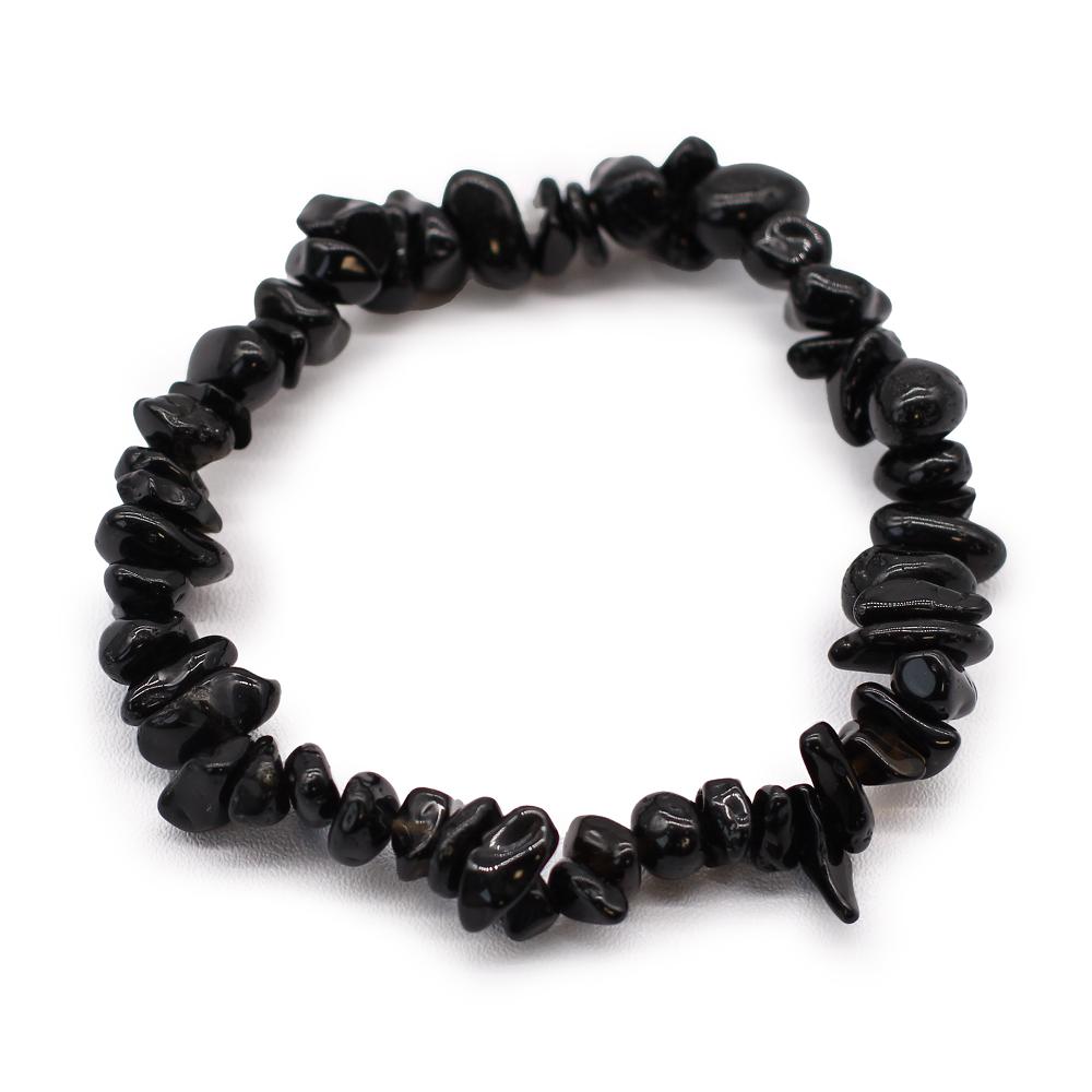 ancient wisdom 12x Chipstone Bracelet - Black Agate