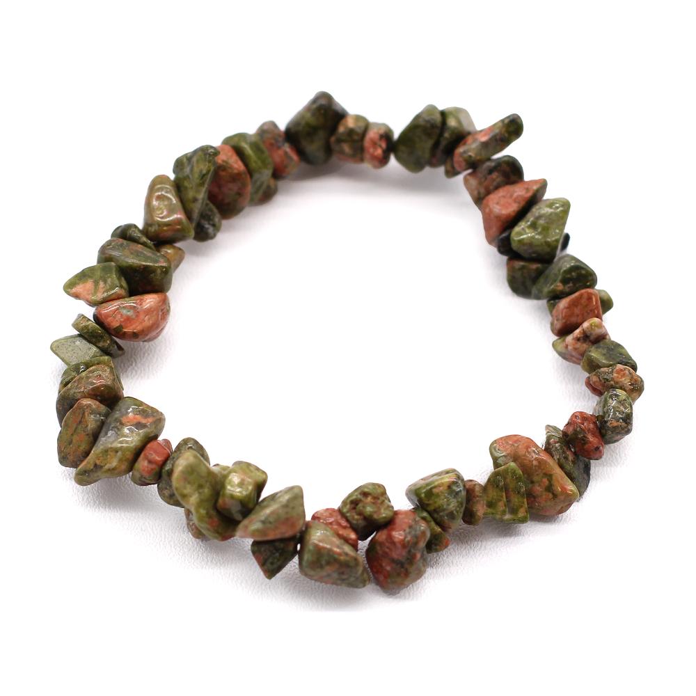 ancient wisdom 12x Chipstone Bracelet - Green Jasper