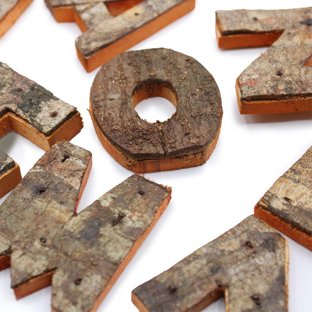 Ancient Wisdom 12x Rustic Bark Letter - "B" - 7cm