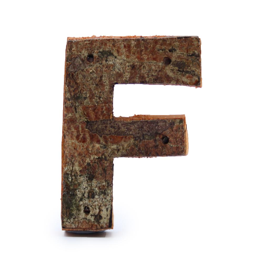 ancient wisdom 12x Rustic Bark Letter - "E" - 7cm