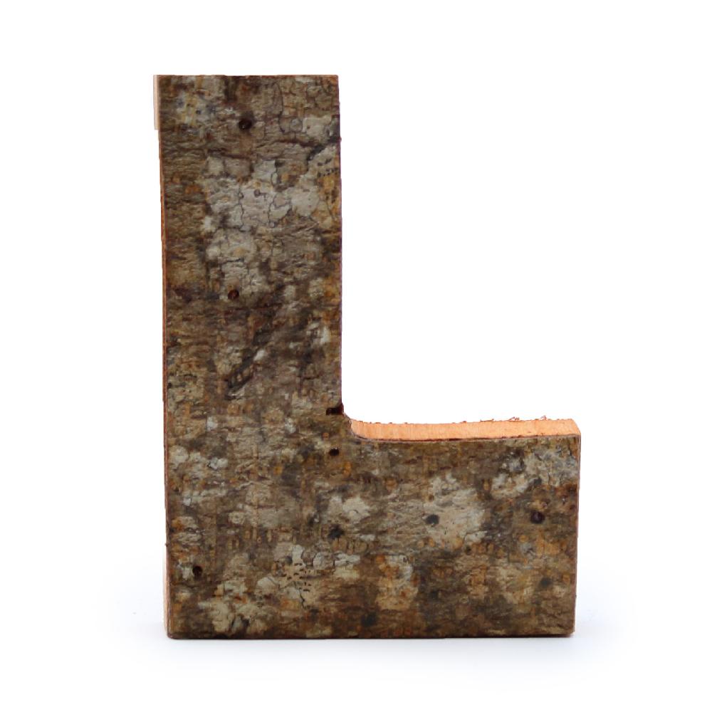 ancient wisdom 12x Rustic Bark Letter - "L" - 7cm
