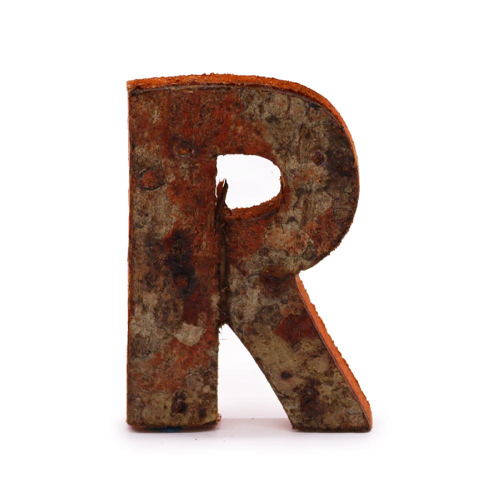 ancient wisdom 12x Rustic Bark Letter - "R" - 7cm