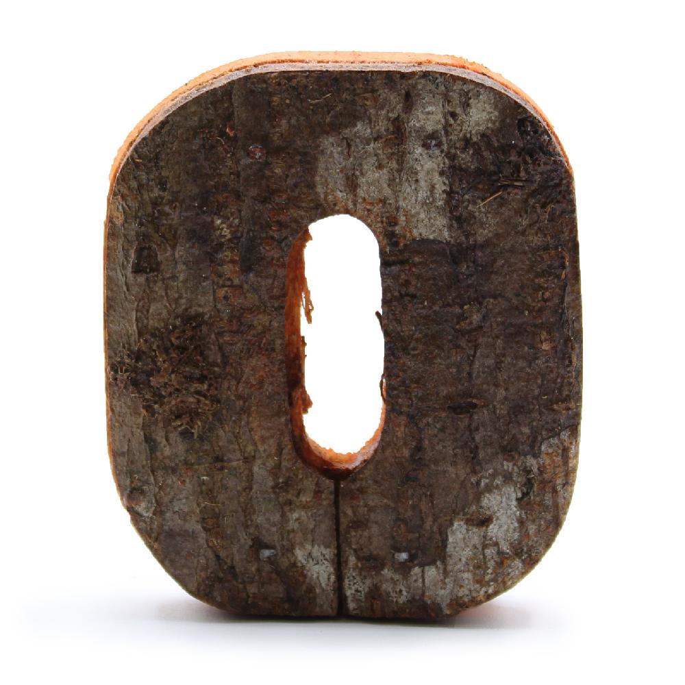 ancient wisdom 12x Rustic Bark Number - "0" - 7cm