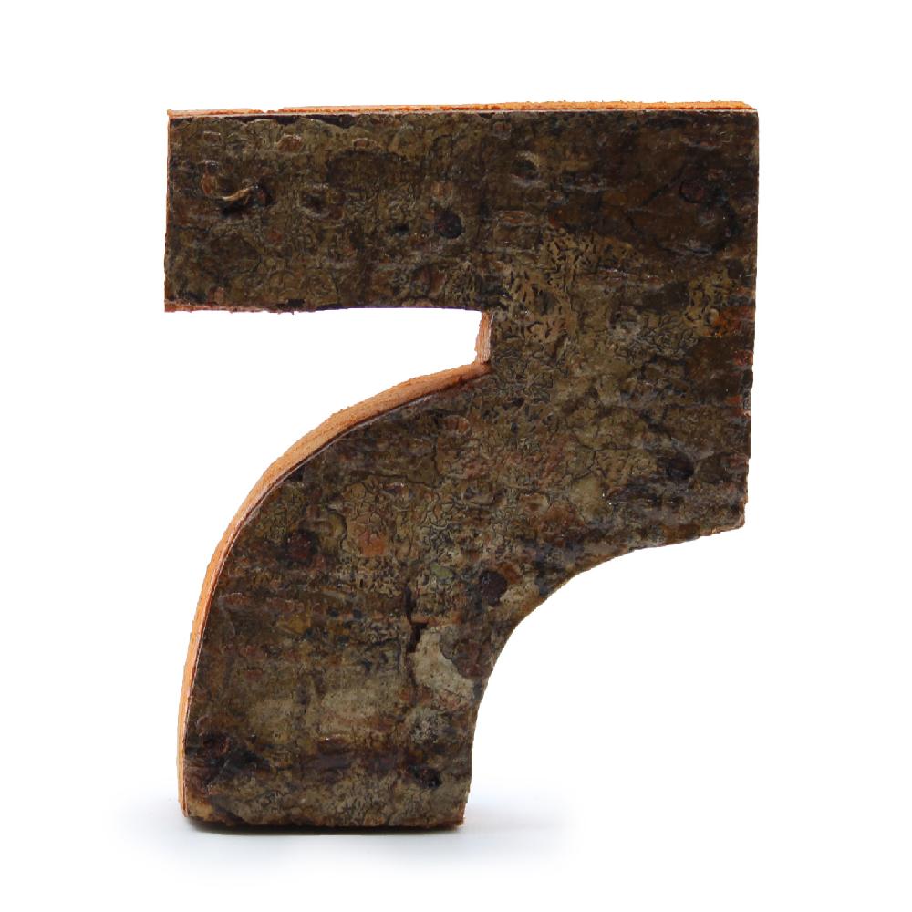 ancient wisdom 12x Rustic Bark Number - "7" - 7cm