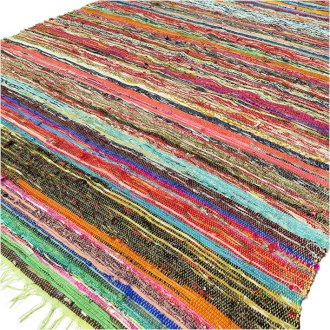 Ancient Wisdom 151 X 90cm Luxury Rag Rug - Green