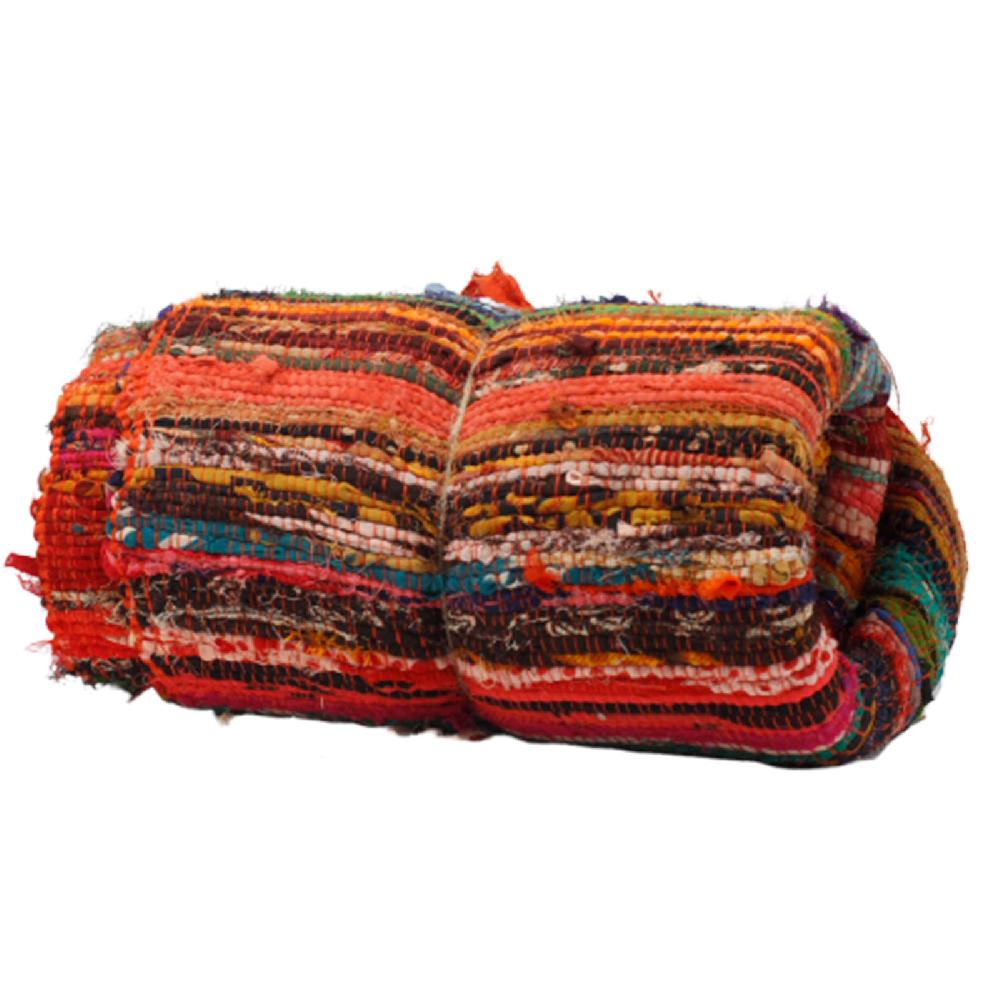 Ancient Wisdom 152 X 90cm Luxury Rag Rug - Orange
