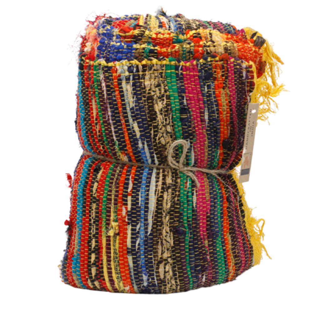 Ancient Wisdom 154 X 90cm Luxury Rag Rug - Yellow