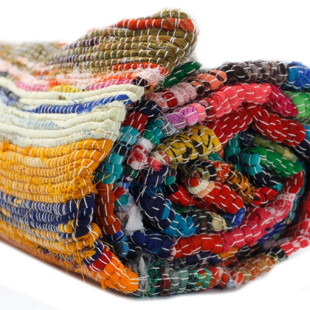 Ancient Wisdom 155 X 90cm Luxury Rag Rug - Natural