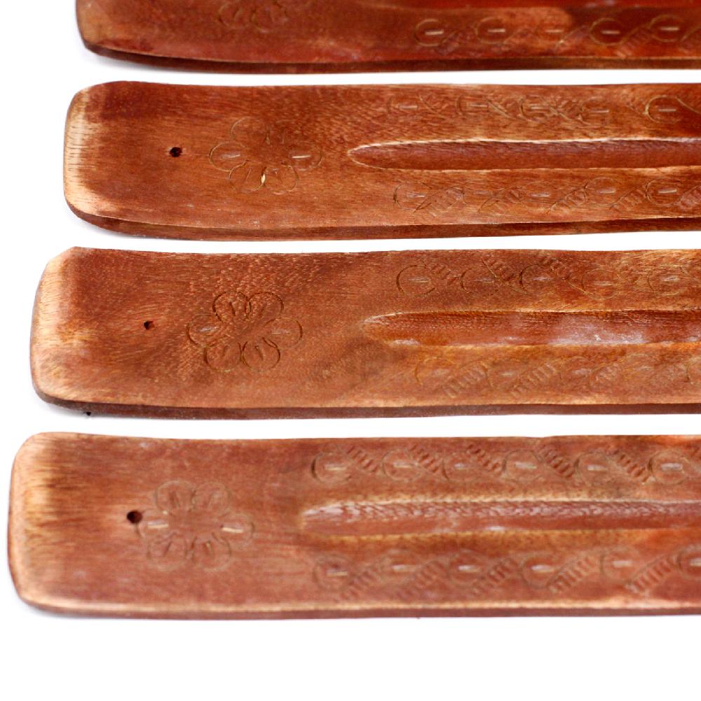 Ancient Wisdom 20x Carved Mango Wood Ashcatcher 10"