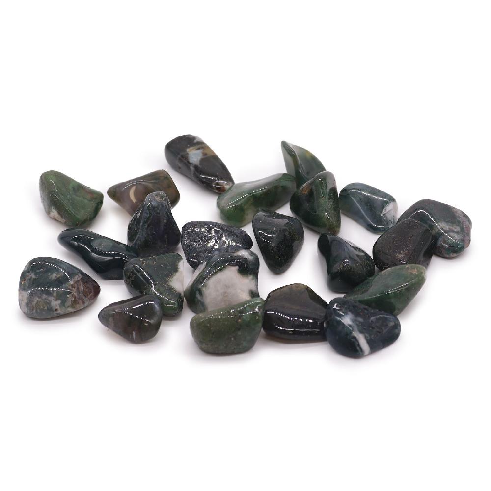 ancient wisdom 24x L Tumble Stone - Green Moss Agate