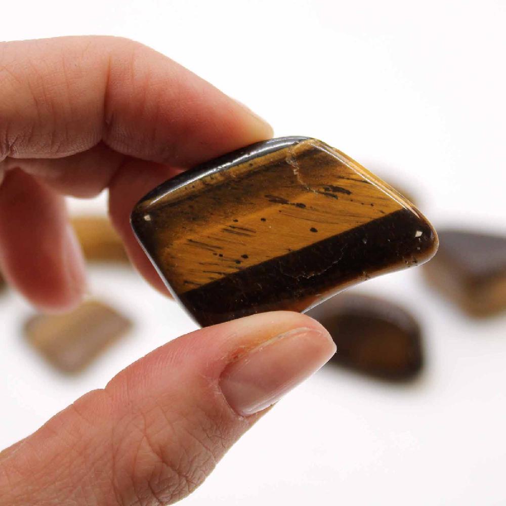 Ancient Wisdom 24x L Tumble Stone - Tiger Eye - Gold