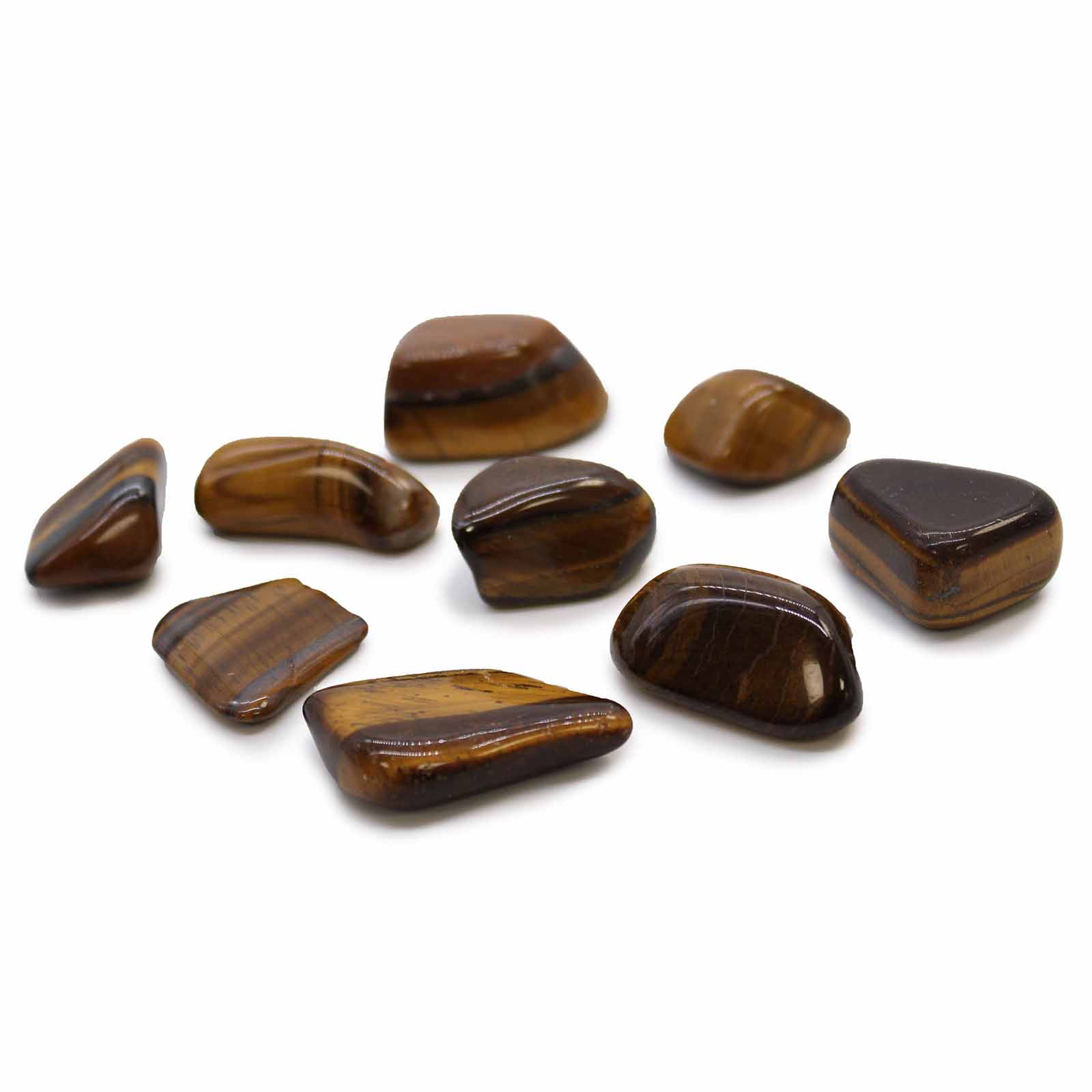 ancient wisdom 24x L Tumble Stone - Tiger Eye - Gold