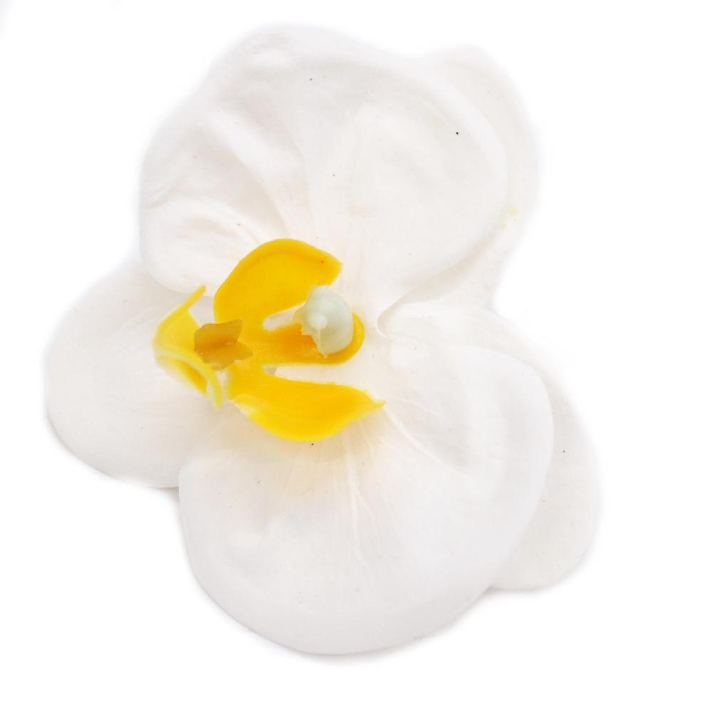 Ancient Wisdom 25x Craft Soap Flower - Orchid - White