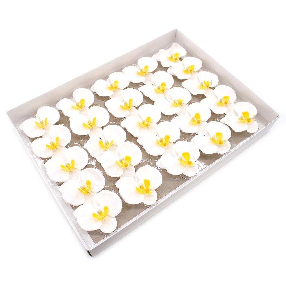 ancient wisdom 25x Craft Soap Flower - Orchid - White