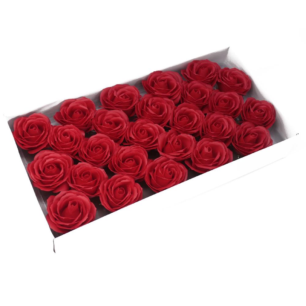 ancient wisdom 25x Craft Soap Flowers - Lrg Rose - Red