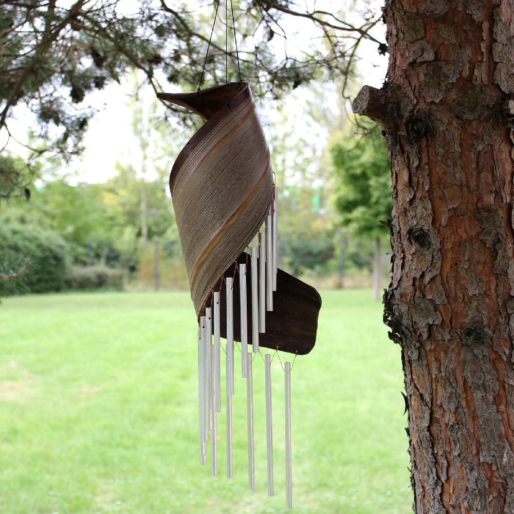 Ancient Wisdom 2x Coconut Leaf Wind Chimes - Natural