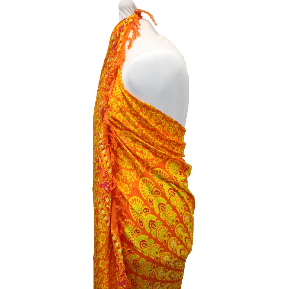 Ancient Wisdom 2x Lime Orange Mandala Sarongs