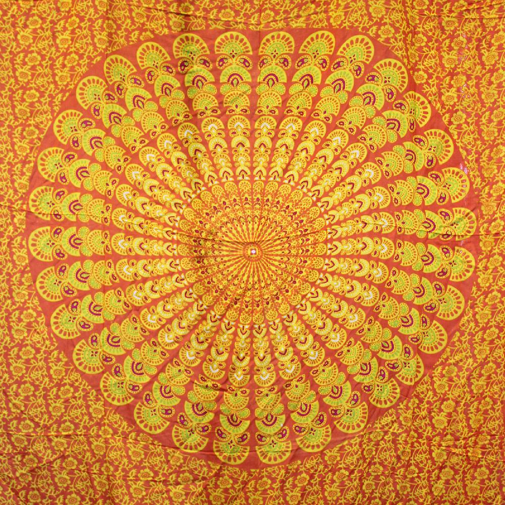 Ancient Wisdom 2x Lime Orange Mandala Sarongs