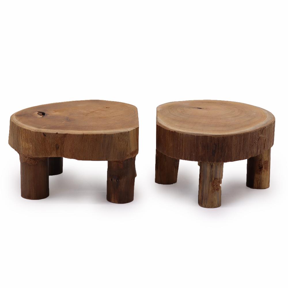 Ancient Wisdom 2x Low Teak Pad Display - 24x10cm