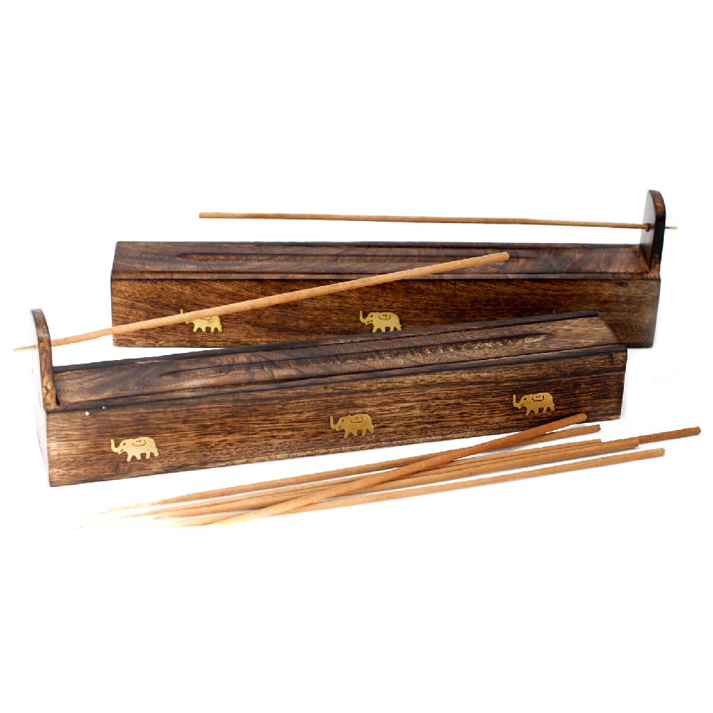 Ancient Wisdom 2x Mango Wood Incense Box - Assorted