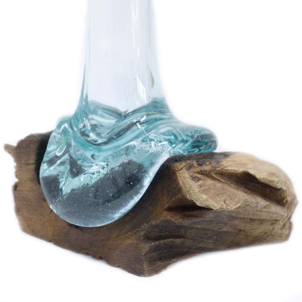 Ancient Wisdom 2x Molten Glass On Wood - Vase