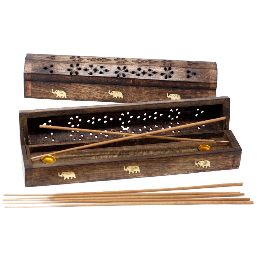 Ancient Wisdom 2x Smoke Boxes Natural Mango Wood