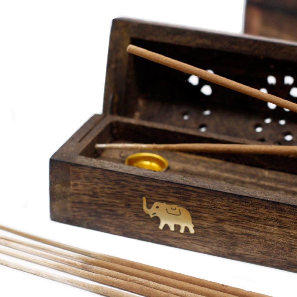 Ancient Wisdom 2x Smoke Boxes Natural Mango Wood