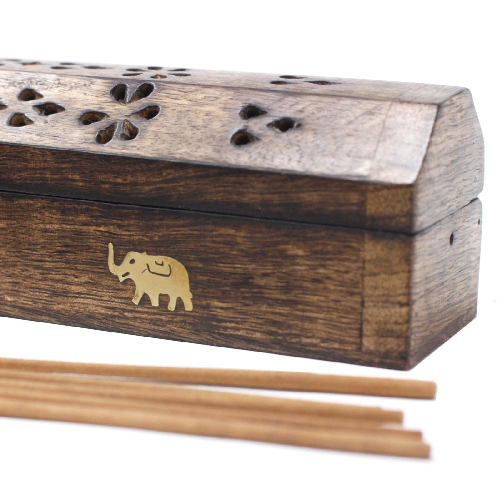 Ancient Wisdom 2x Smoke Boxes Natural Mango Wood