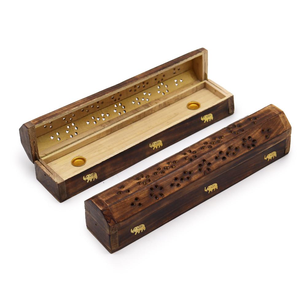 ancient wisdom 2x Smoke Boxes Natural Mango Wood