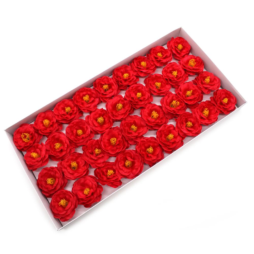 ancient wisdom 36x Craft Soap Flower - Camellia - Red