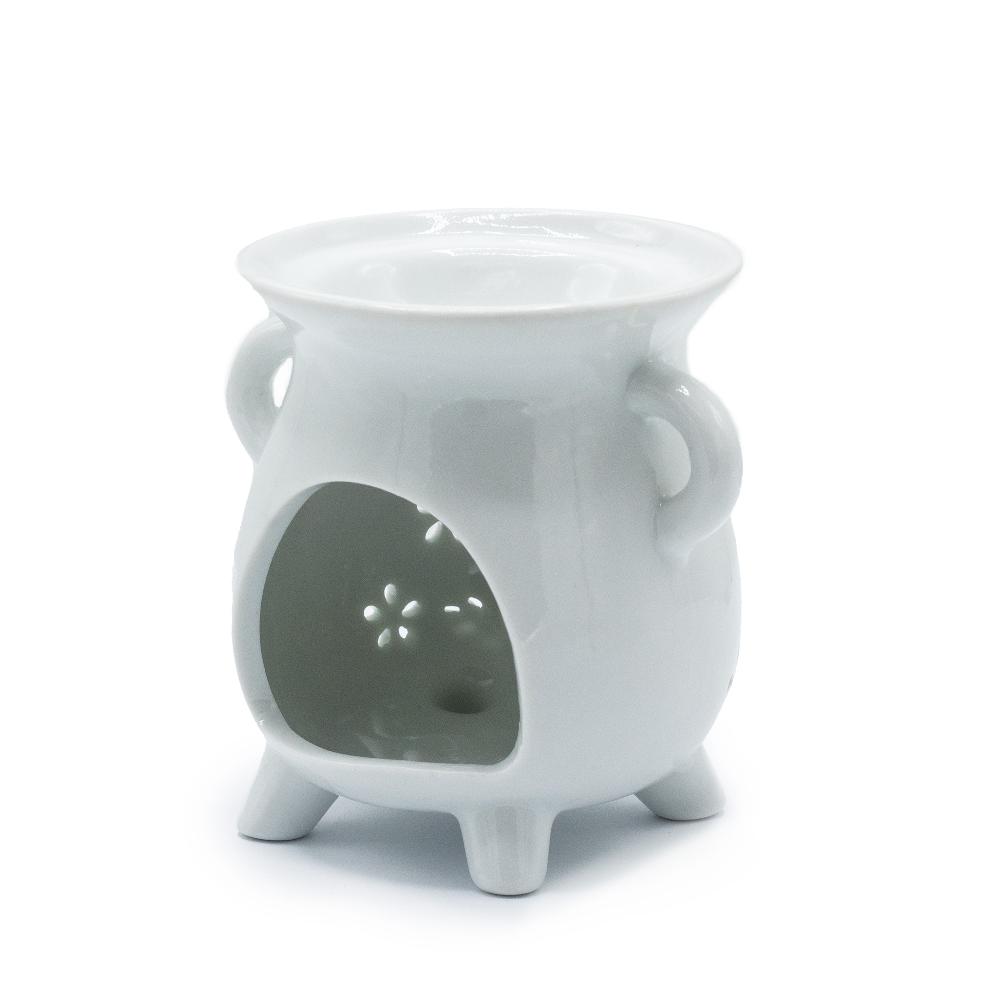 Ancient Wisdom 3x Cauldron Oil Burner - Owl - White