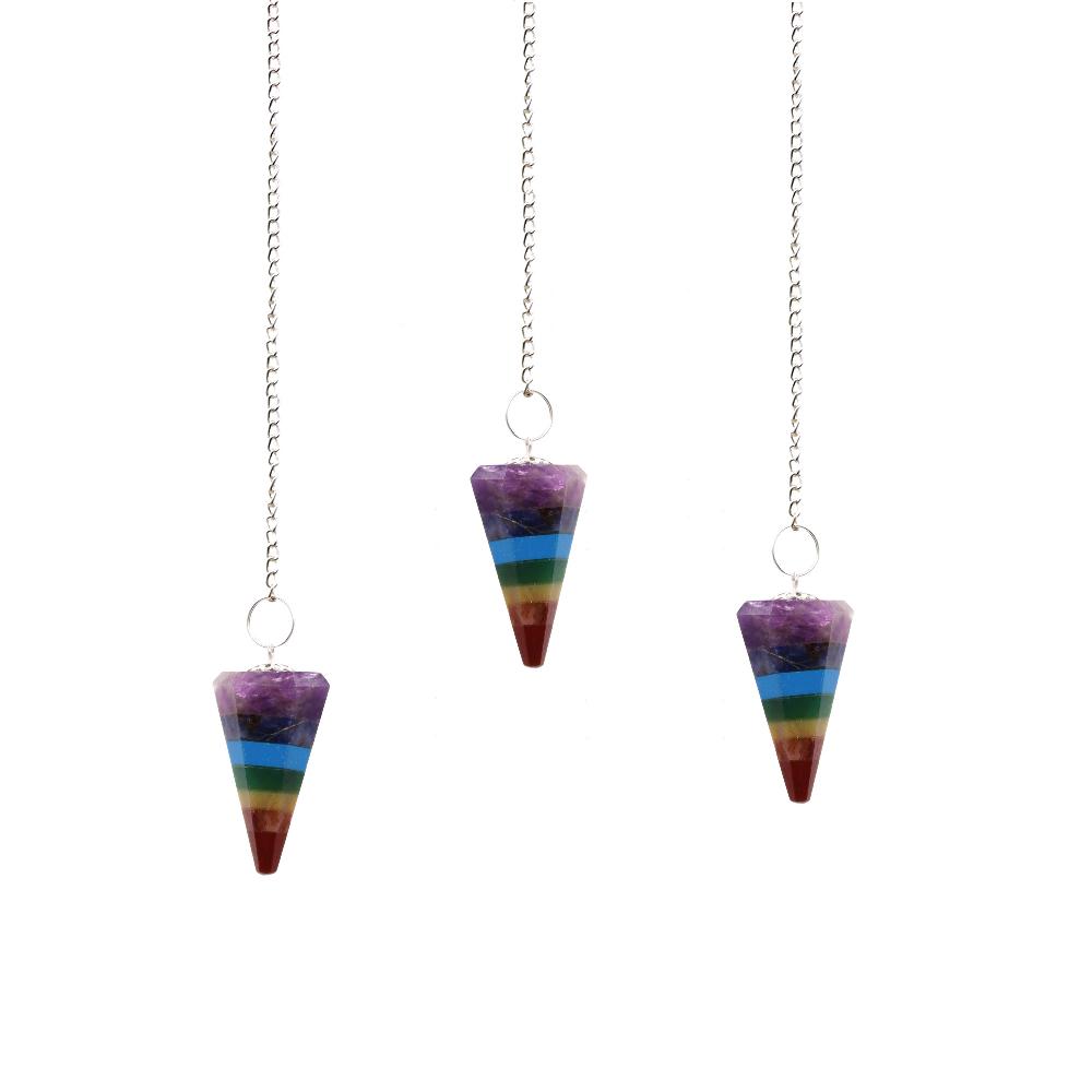 ancient wisdom 3x Chakra Style 7 Slice Pendulum