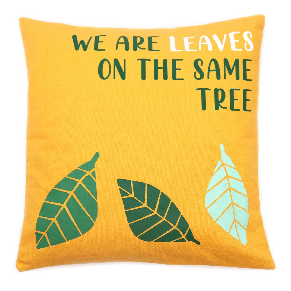 ancient wisdom 3x Cotton Cushion Cover - Leaves