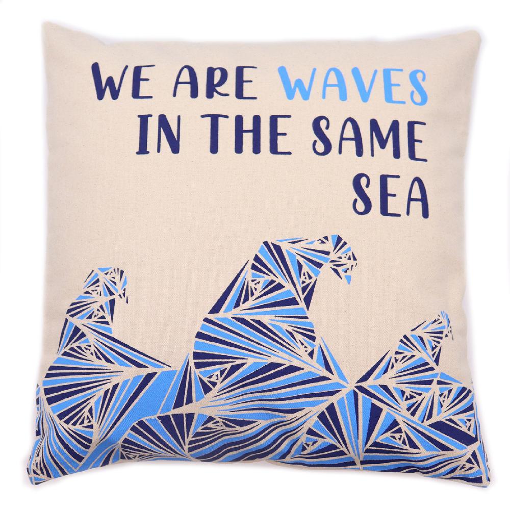 Ancient Wisdom 3x Cotton Cushion Cover - Waves
