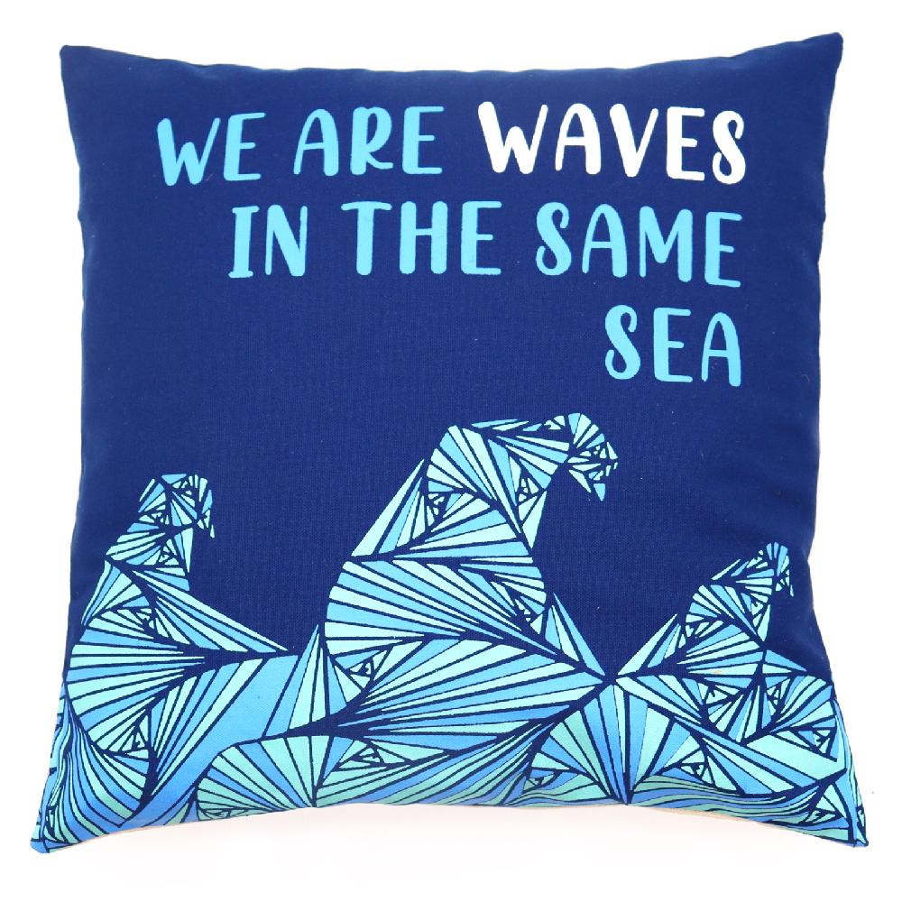 ancient wisdom 3x Cotton Cushion Cover - Waves