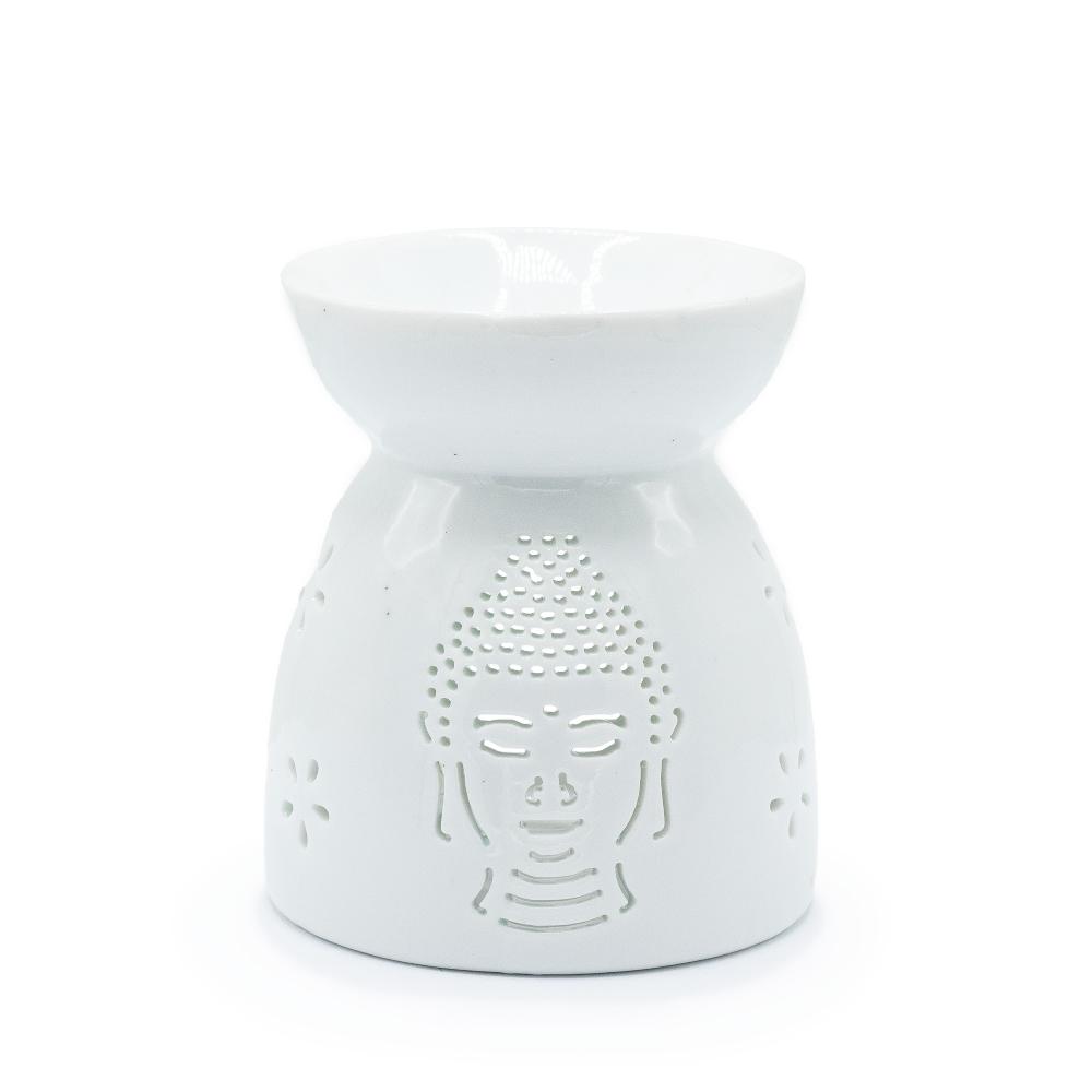 ancient wisdom 3x Oil Burner Buddha Cut Out- White