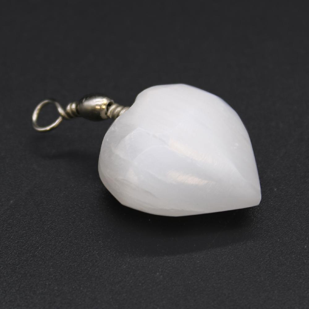 Ancient Wisdom 3x Selenite Heart Pendant