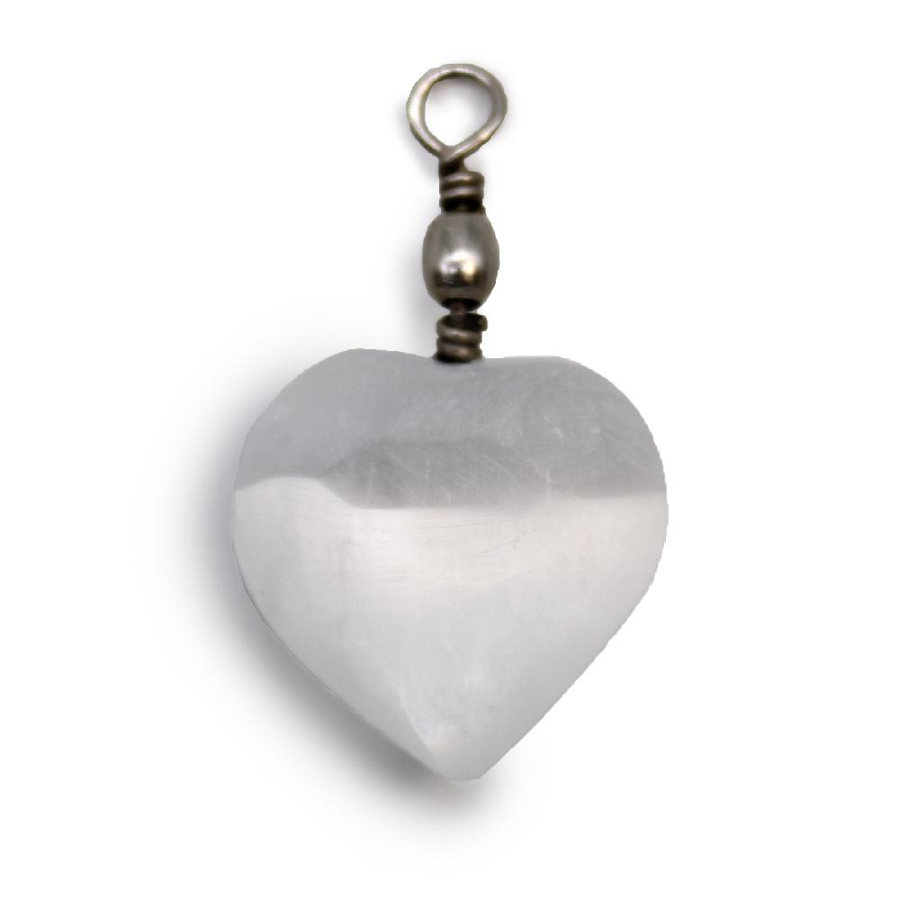 ancient wisdom 3x Selenite Heart Pendant