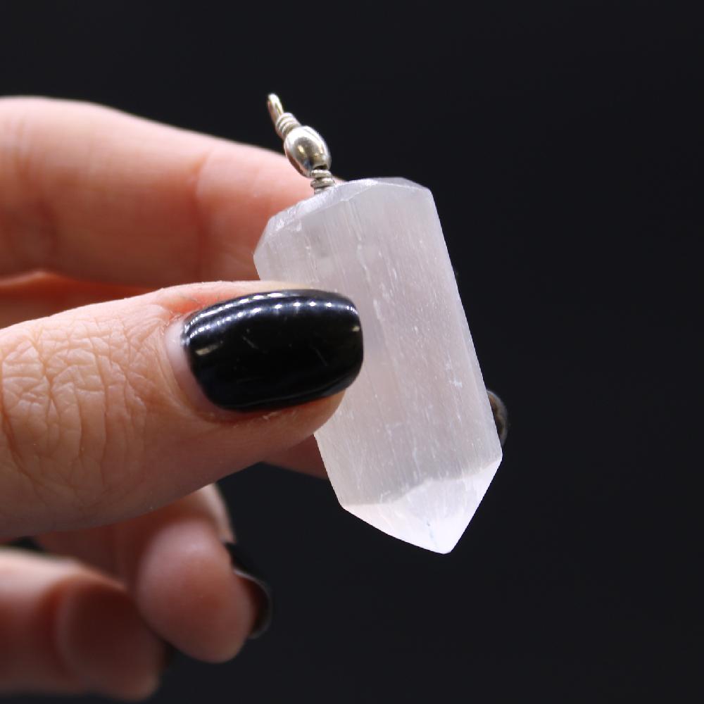Ancient Wisdom 3x Selenite Obelisk Pendant