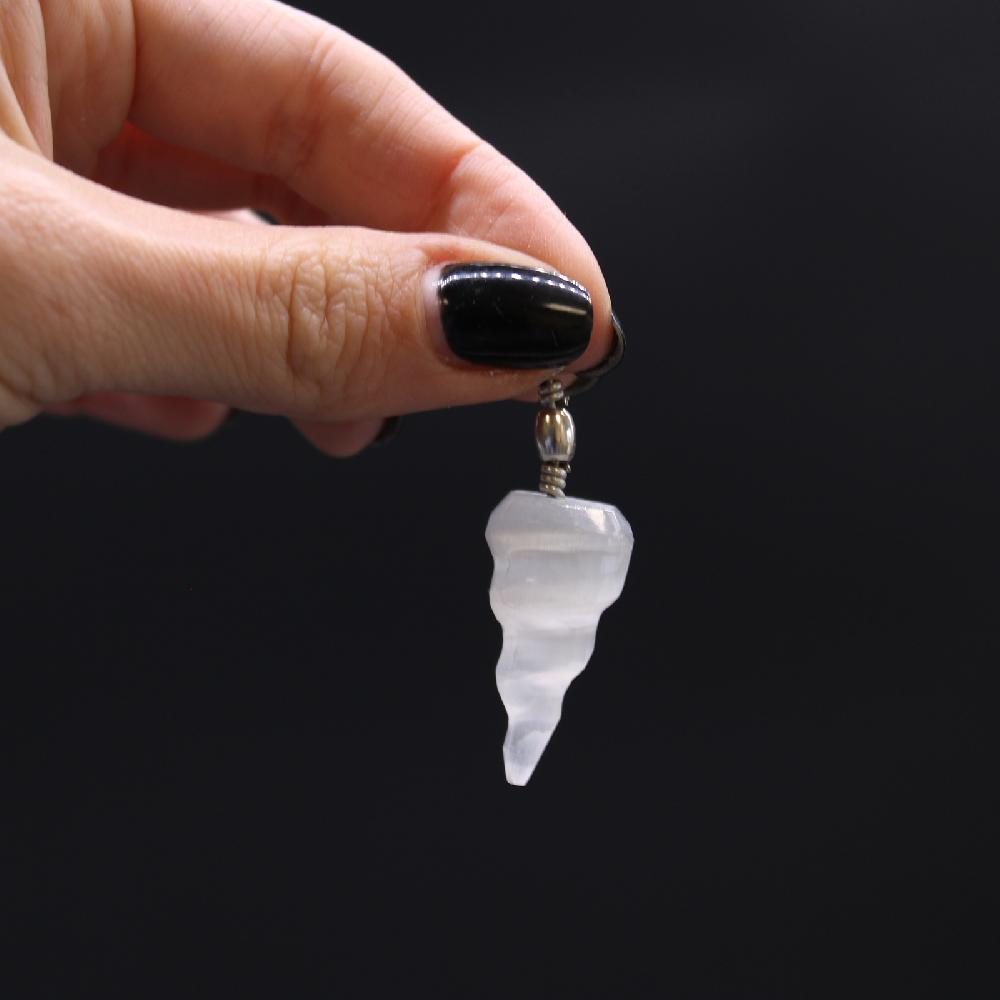 Ancient Wisdom 3x Selenite Spiral Pendant